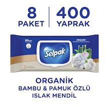 Selpak Organik Bambu Ve Organik Pamuk Özlü Islak Mendil 8'li