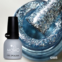 Momo Professional Glitter Kalıcı Oje G005 Yoğun Gümüş Parıltı Turkuaz 14 Ml