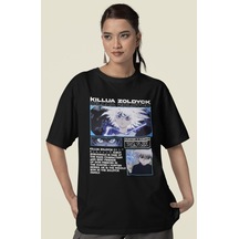 Sevbano Killua Zoldyck Hunter X Hunter Baskılı Unisex Oversize Anime Tişö Siyah