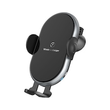 Yaozixa X366 Otomatik Araç İçi Kablosuz Şarj Tutucu - Motorlu Algılama, 10w Hızlı Şarj, 360 Döner, Gri Abs+silika Jel