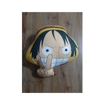 One Piece Monkey D Lufy Kafa Şekilli Tasarım Karakter Yastık Cok Renklı