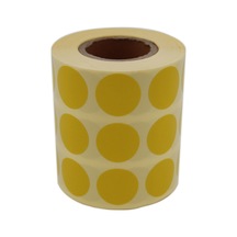 Renkli Kuşe Rulo Çap Etiketi 25mm X 25mm 2500 Adet Yan Yana 3 Lü