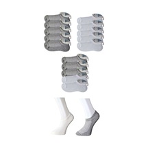 Gri ve Beyaz Erkek Görünmez Çorap 15 çift Füme