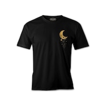 Uzay - Aydan Düşen Yıldızlar Siyah Erkek Tshirt