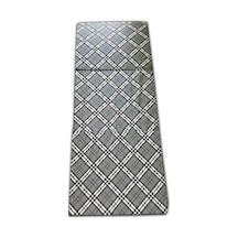 Katlanır Sünger Yatak 70x180x6cm Gri Ekose Minder Yatak Fermuarlı