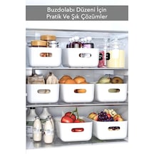 4 Adet Eco+ 3.5 Lt Dolap Içi, Buzdolabı Düzenleyici, Banyo, Mutfak Organizer Beyaz 24cm16cm11cm Plas Diğer
