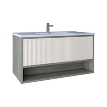 Kobos Elegant 100 Cm Lavabo Dolabı Grey Oak + Vanilya Kb710089 Diğer