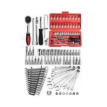Zhltools 58 Parça Set 46 Parça Lokma Takımı Otomatik Cırcır 1/4 12 Parça Kombine Açık Ağız Yıldız Anahtar Takımı