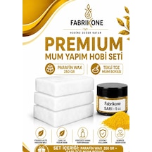 Premium Mum Yapım Hobi Seti - Parafin Wax 250 Gr - Tekli Toz Mum Boyası - Sarı Bkfabpw2501sr Karışık