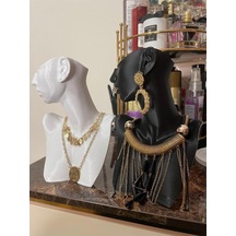 4lü Set Dekoratif Takı Organizer Manken Standı Makyaj Mücevher Kolye Tasarım Sergi Yüzük 21cm