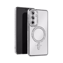 Samsung Uyumlu Galaxy S25 Edge Joke Simli Magneticsafe Kılıf Gümüş