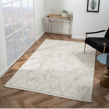Scala Sc012a Beyaz Halı Modern Desenli Tozu Az Akrilik Salon Halısı Yatak Odası Mutfak Koridor
