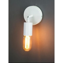 Rsylight Retro Beyaz Metal 180 Derece Mafsallı Dekoratif Rustik Aplik Beyaz