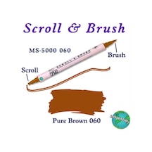 Scroll & Brush Çift Çizgi Ve Fırça Uçlu Kaligrafi Ve Gölgeleme Kalemi 060 Pure Brown