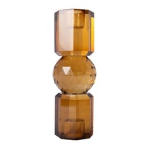 Kristal Mum Tutucu, Kahverengi 16,5x6 Cm