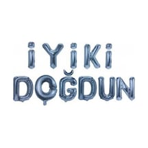 Folyo balon 16 ınc iyiki doğdun seti gümüş p1