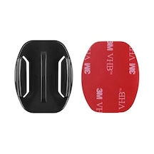 Gplus Bs01y 2 Parça Flat Zemin Düz Yüzey Aksiyon Kamera Uyumlu 3m Yapışkanlı Motor Kask Bağlantı Aparatı Siyah