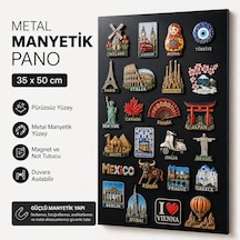 Palamar Siyah Metal Manyetik Pano 35x50 Cm Mıknatıslı Duvar Panosu, Not Ve Anı Panosu, Dekoratif Fotoğraf Panosu 35 x 50 CM