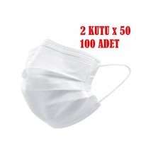 3 Katlı Telli Cerrahi Maske 100 Adet Beyaz