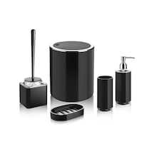Bayev Çift Baskı 5 Li Banyo Set - Siyah
