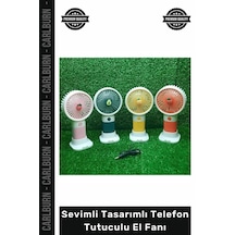 Elfanı Usb Şarjlı Taşınabilir Meyve Figürlü Masaüstü Sevimli Tasarımlı Telefon Tutuculu El Fanı