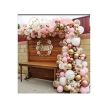 Makaron Pembe Beyaz Gold Rosegold Krom Balon Zinciri 100 Adet Mix