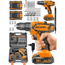 Dragro GTX-58 58V 5Ah Turuncu Darbeli Çift Akülü Vidalama Makinesi