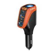 Sones Ozio Dy48tc 188w Type-c + Usb Çift Bağlantı Noktalı Çok Fonksiyonlu Araç Şarj Cihazı, Çakmaklı Turuncu