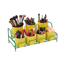 Edora Home Çok Amaçlı Yeşil Makyaj Organizer, Banyo Düzenleyici - 7 Bölmeli Metal Yeşil
