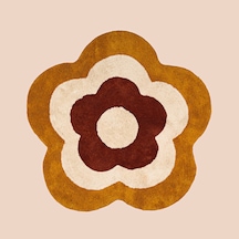 Soft Flower Tufting Banyo Paspası - Renkli - 90x90 Cm Çok Renkli