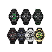 Novahub Sanda 3170 Erkekler Led Aydınlık Su Geçirmez Spor Saati Çok Renkli Siyah Kırmızı Çok Renkli