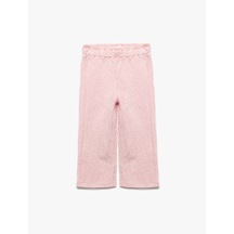 Koton Beli Lastikli Dokulu Ekoseli Geniş Paça Pantolon Pembe Ekose 5smg40020aw Pembe Ekoseli Pembe