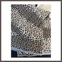 Bezos Leopar Çift Kişilik Tek Pike Yastıksız Nxrlvng