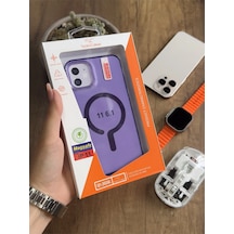 Apple iPhone 11 Magsafe Uyumlu Silikon Kılıf Soocase661 Mor