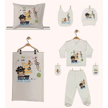 Pia Baby Gl 1938-06 İsme Özel Yastık Battaniye Zıbın Set Krem