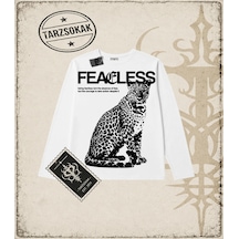 Tarzsokak Gotik & Grunge Streetwear Fearless Long Sleeve Beyaz