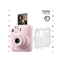 Fujifilm Instax Mini 12 Fotoğraf Makinesi + Şeffaf Kılıf Seti Pembe