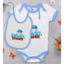 Bk Kids Kahvaltı Zamanı Tasarımlı Mavi Bebek Body Zıbın Ve Mama Ö Çok Renkli