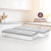 Nora 2'li 1.2 Litre Küçük Boy Açık Gri Saklama Kabı Çok Renkli