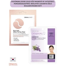 Dermal 3 Katmanlı Rose Gold Göz Maskesi + Lavanta Özlü Kolajen Maskesi 23 G﻿