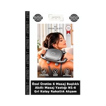 Özel Üretim 6 Masaj Başlıklı Akıllı Masaj Yastığı N1-6 Gri Kolay Rahatlık Akşam