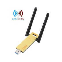 Ac1200mbps 2.4ghz & 5ghz Dual Band Usb 3.0 Wifi Adaptörü 2 Harici Antenli Harici Ağ Kartı Sarı