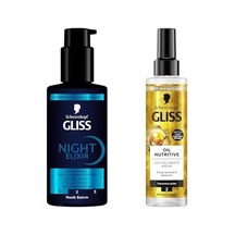 Night Elixir Nemlendirici Gece Bakım Serumu 100 Ml Gliss Oil Nutritive Sıvı Saç Bakım Kremi 200 Ml