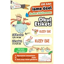 Okul Etiketi Kalem Defter İsimli Etiket Isim Yazılabilen Küçük Prens- 190 Adet Özel Tasarım Etiket Çok Renkli