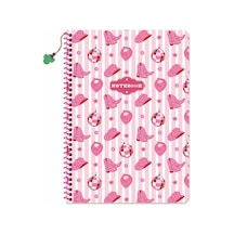 Keskin A4 Kareli Spiralli Charmlı Kovboy Defter - Pembe Çok Renkli