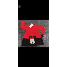 Mickey Kız Çocuk Elbise 3-8 Yaş Kırmızı