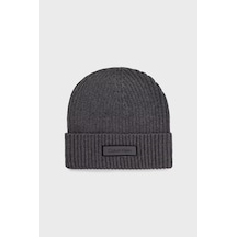 Calvin Klein Logolu Pamuklu Bere Lv04d8053gp7h Erkek Bere Lv04d8053g P7h Koyu Gri