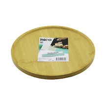 Yuvarlak 24.5cm Ayaklı 4cm Kenarlı Yüzey Ahşap Bambu Sunum Tepsisi - Mini Sofra Go53/01586 Çok Renkli
