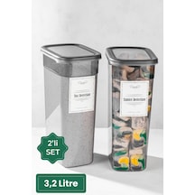 Vienev Etiketli 2 Adet Toz Ve Tablet Deterjan Saklama Kutusu Deterjan Saklama Kabı 3,2 Litre