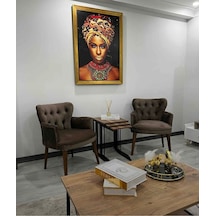 Azra Mobilya Çay Seti Koltuk Berjer Set - Cafe - Balkon - Bahçe - Ofis Mobilyası Kahverengi